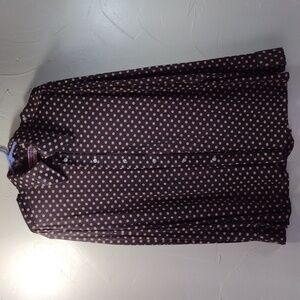 70s Lew Magram Brown Polka Dot Botton-up Disco Shirt Men's XL (17)